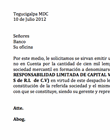 Nota para emisión de certificado